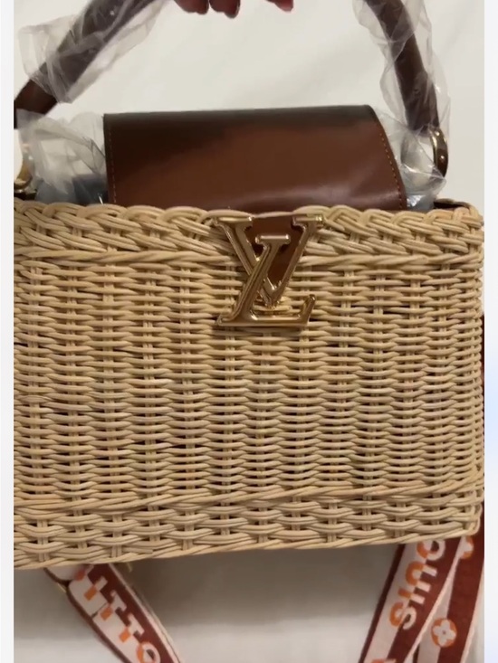 Louis Vuitton Handbags - Louis Vuitton Natural & Brown Wicker Top-Handle Tote